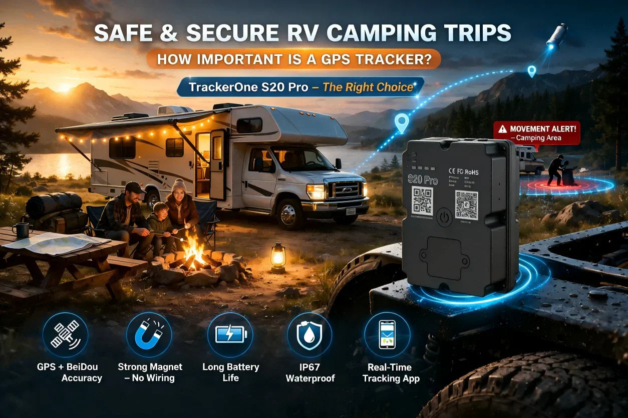 Safe & Secure RV Camping Trips: Why a GPS Tracker Is Essential | TrackerOne S20 Pro