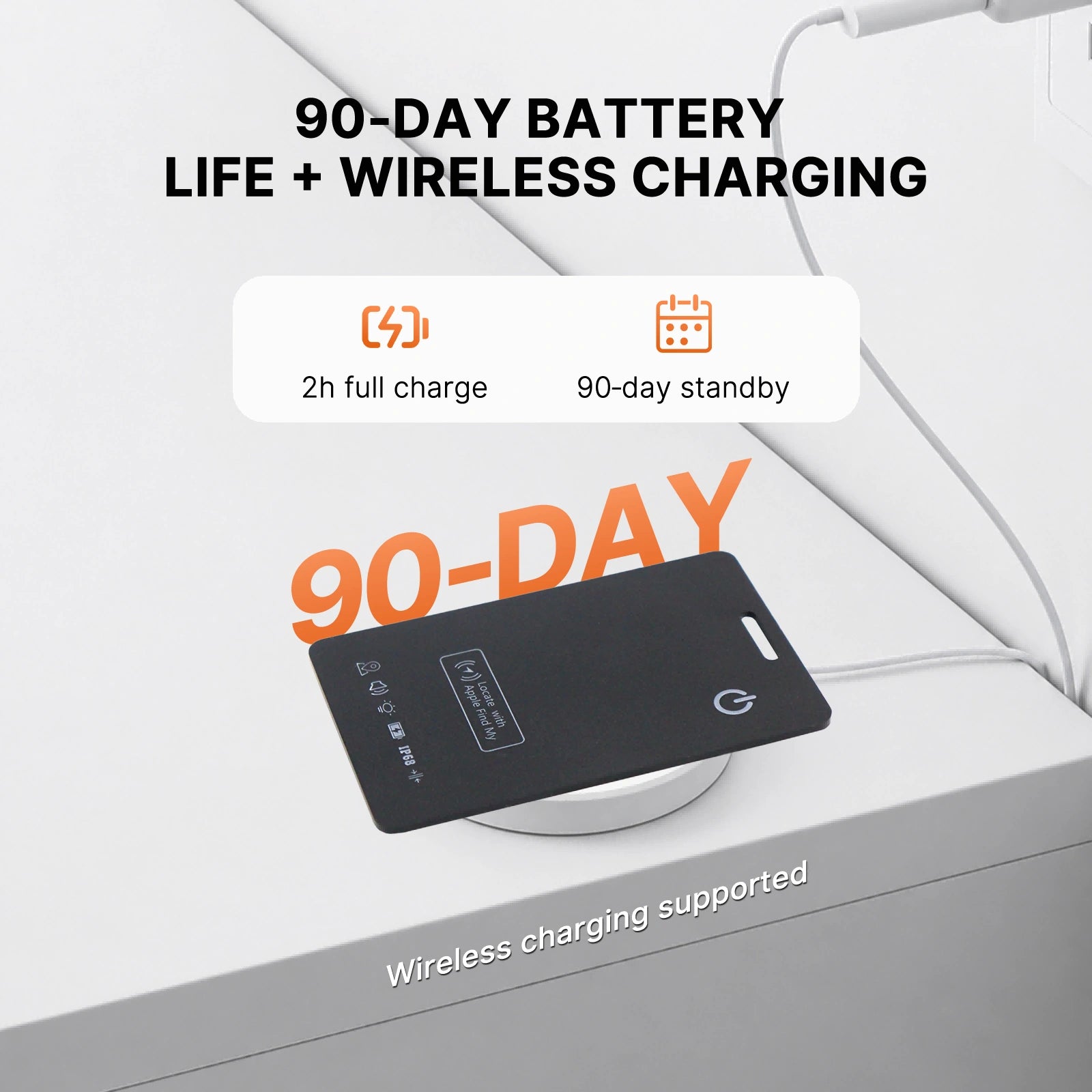 Smart Tracker Card for Apple Find My | Ultra-Slim Wallet Tracker with FREE Wireless Charger