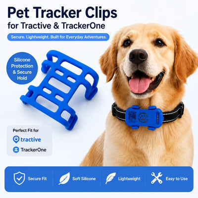 5-pack Pet Tracker Clips for TrackerOne – Silicone GPS Tracker Holder, Secure Collar Mount, 38mm × 30mm × 20mm