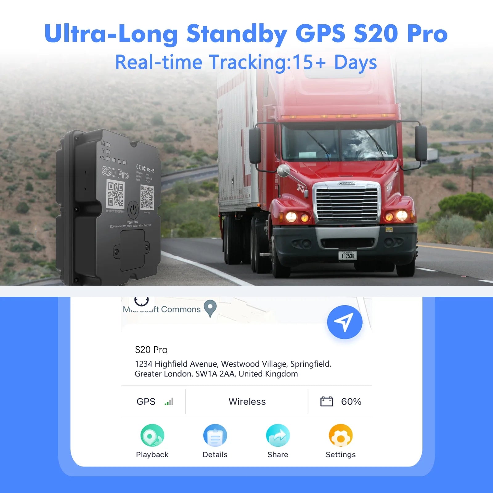 TrackerOne S20 Pro GPS tracker