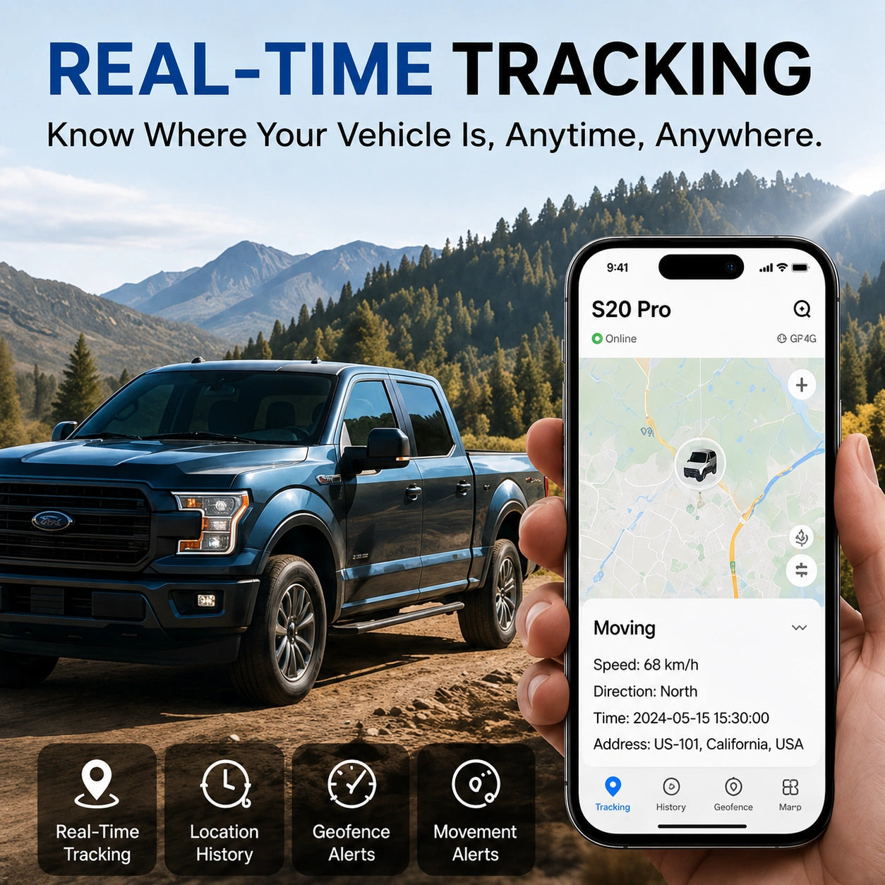 S20 Pro – 4G GPS Tracker | Global Coverage | Built-in SIM