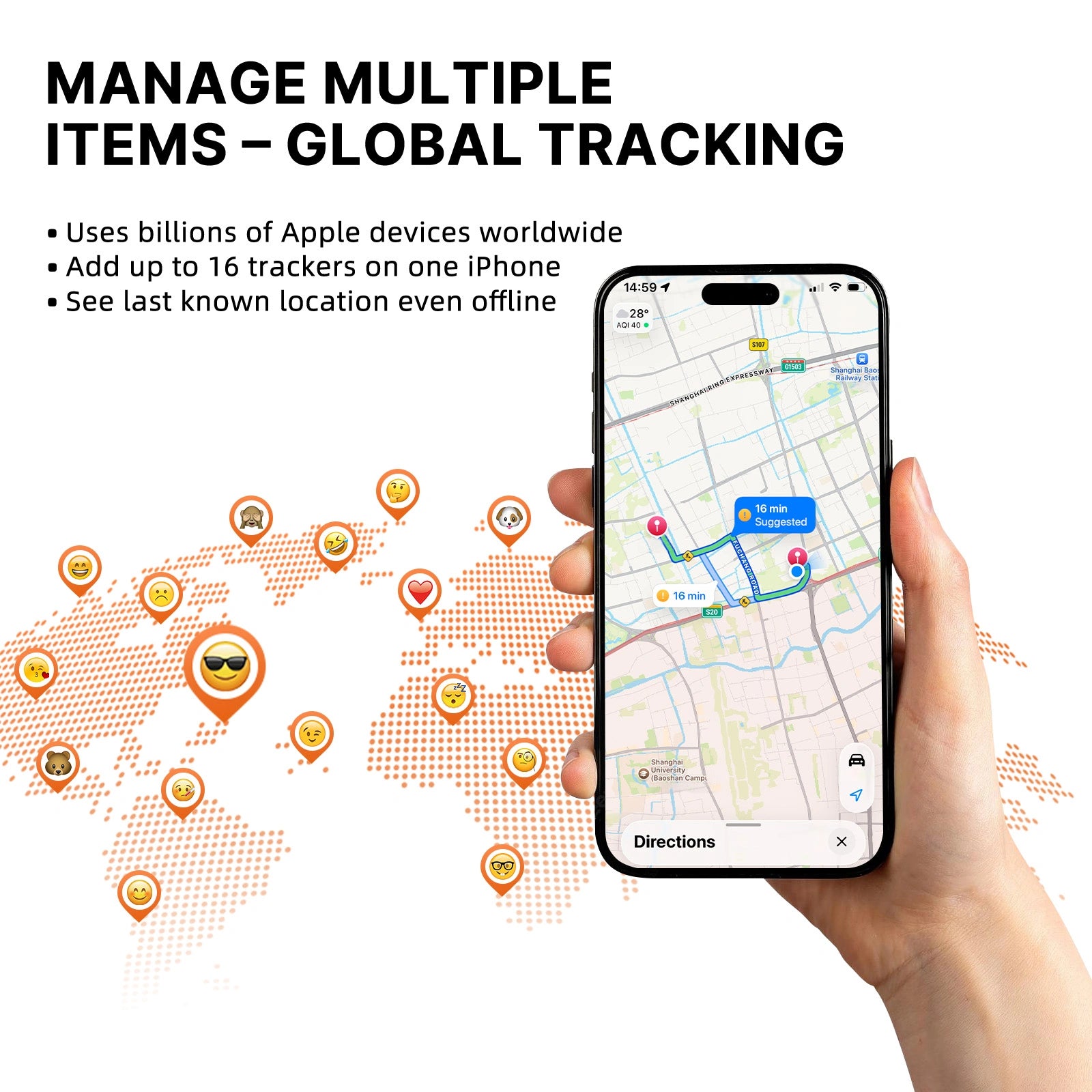 Smart Tracker Card for Apple Find My | Ultra-Slim Wallet Tracker with FREE Wireless Charger